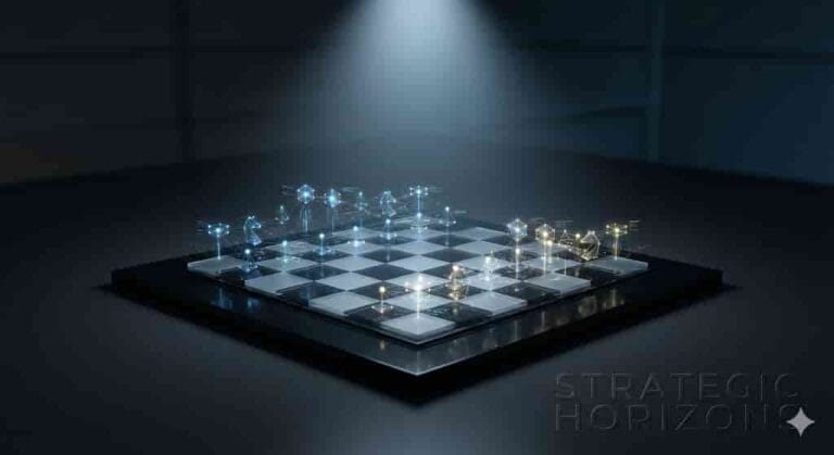 Modern manager analyzing global business trends on a digital display